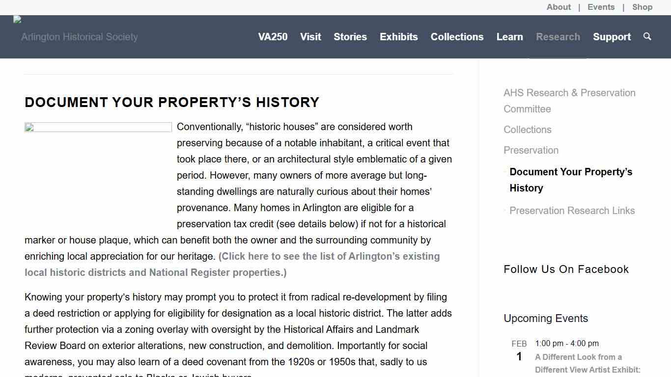 Document Your Property's History - Arlington Historical Society